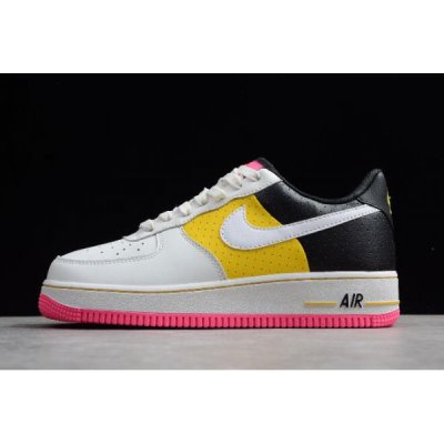 Nike Bayan Air Force 1 '07 Se Beyaz / Sarı / Siyah Kaykay Ayakkabı Türkiye - DNQPXGKQ